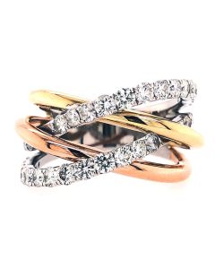 TRI COLOR GOLD DIAMOND RING | DIAMOND JEWELRY