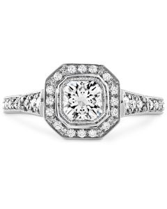 18kt White gold deco chic dream Halo Eng. Ring