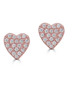 Diamond Heart Stud Earrings | DIAMOND JEWELRY