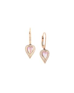 14K Rose Gold Pink Mother of Pearl Diamond Earrings designed by Kabana for Majesty Jewelers-St Maarten 