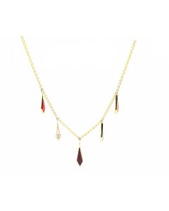 14K Yellow Gold Mix Spiny Necklace designed by Kabana for St Maarten-Majesty Jewelers 