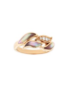 14K ROSE GOLD RING WITH INLAY AND DIAMONDS designed by Kabana for St Maarten- Majesty Jewelers 