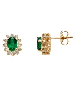 EMERALD DIAMOND STUDS | EMERALD JEWELRY