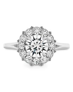 18kt White gold Liliana  Halo Engagement Ring