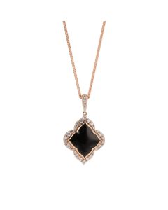 BLACK CORAL DIAMOND PENDANT| KABANA