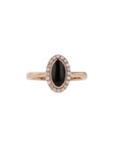 LADY'S BLACK CORAL DIAMOND RING | KABANA