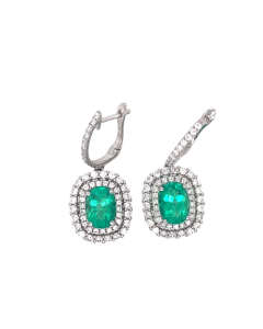 OVAL EMERALD DIA. EARRINGS | EMERALD JEWELRY