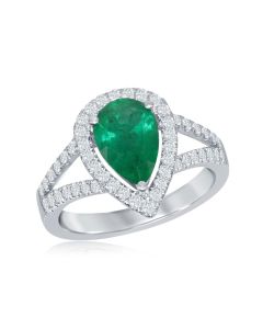 PEAR SHAPE EMERALD RING | EMERALD JEWELRY