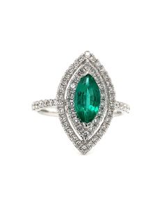 MARQUISE EMERALD RING | EMERALD JEWELRY