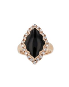 LADY'S BLACK CORAL DIAMOND RING | KABANA