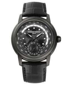 Black Swiss Made Worldtimer Watch